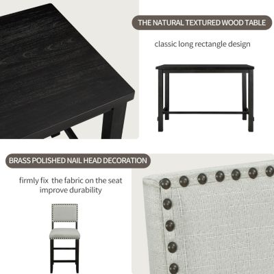 Streamdale 5-Piece Espresso Counter Height Dining Set