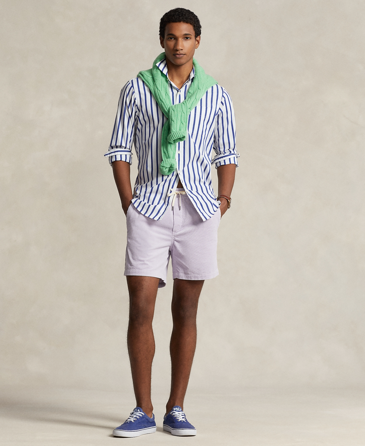 Shop Polo Ralph Lauren Men's 6-inch Polo Prepster Corduroy Shorts In Summer Lilac