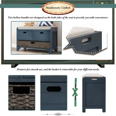 Streamdale Versatile Storage Bench with Basket & Drawers