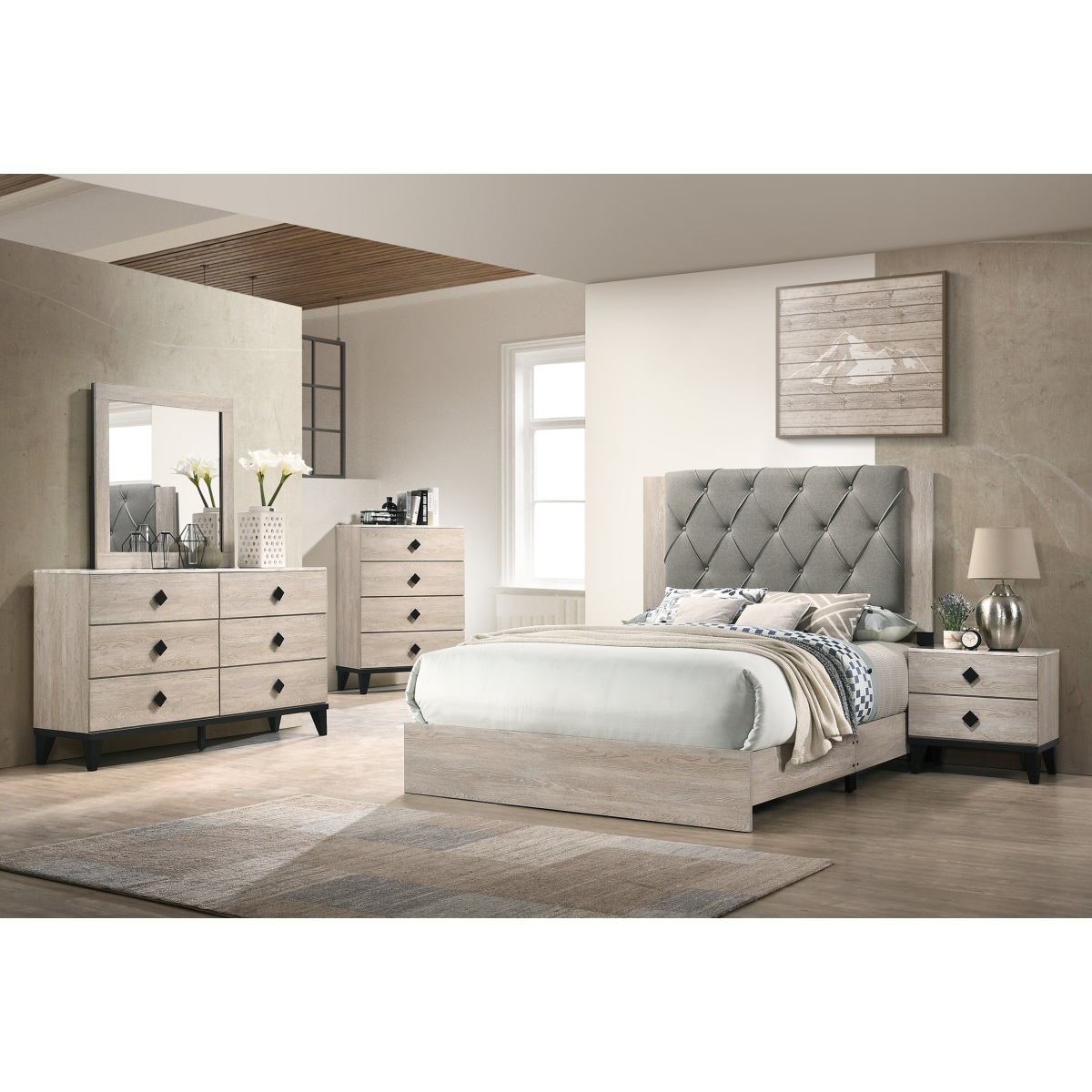 Simplie Fun Bedroom Furniture Contemporary Look Nightstand