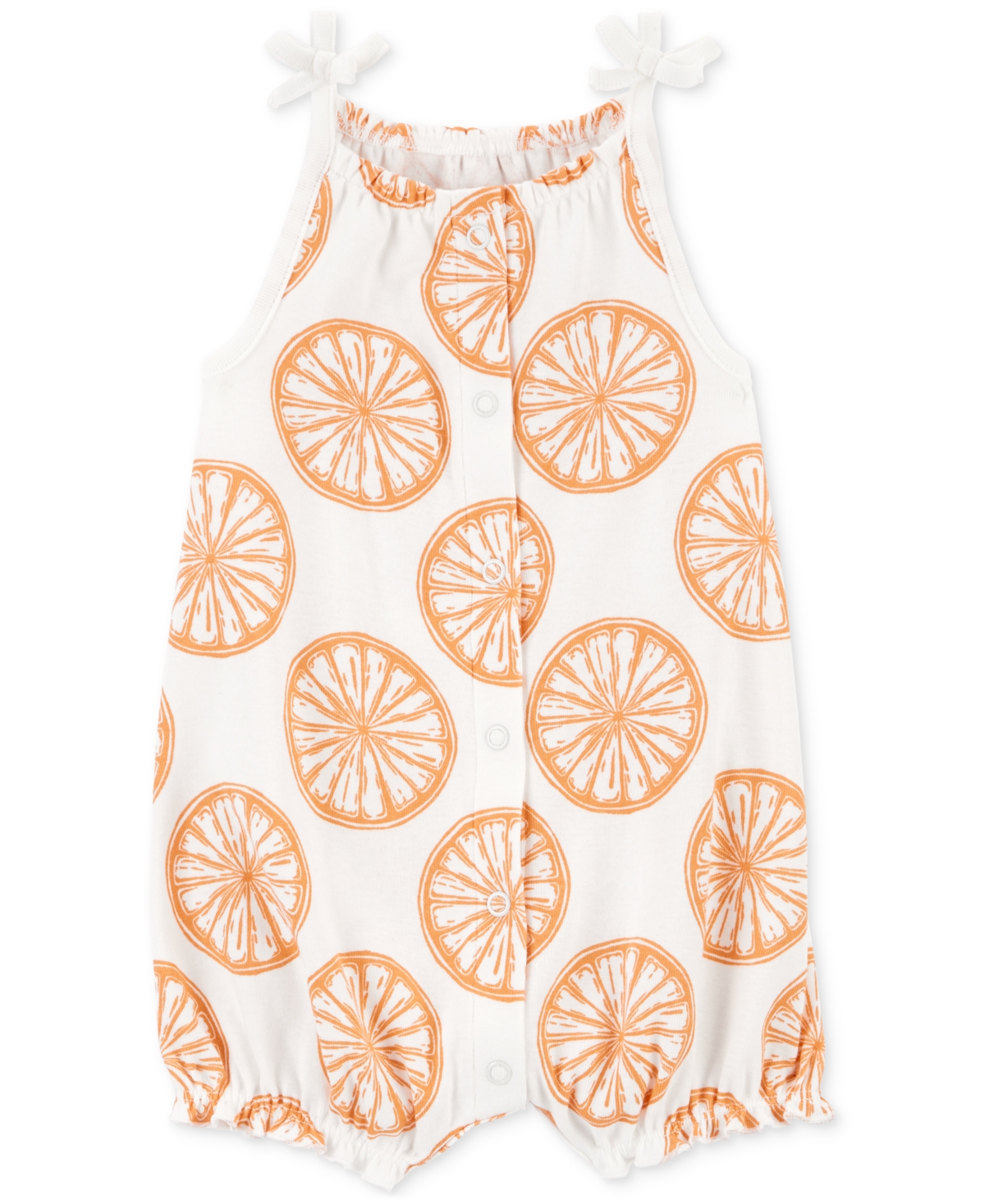 Shop Carter's Baby Girls Orange Slice-print Snap-up Cotton Romper