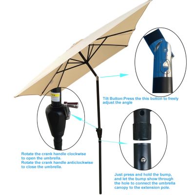 Streamdale 6x9ft Patio Umbrella w/ Crank & Tilt