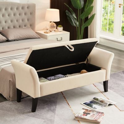 Streamdale 51.5" Bed Bench With Storage Velvet