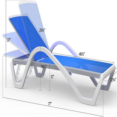 Streamdale Adjustable Aluminum Pool Lounge Chair - Blue