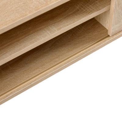 Natural Rattan TV Cabinet with Sliding Doors