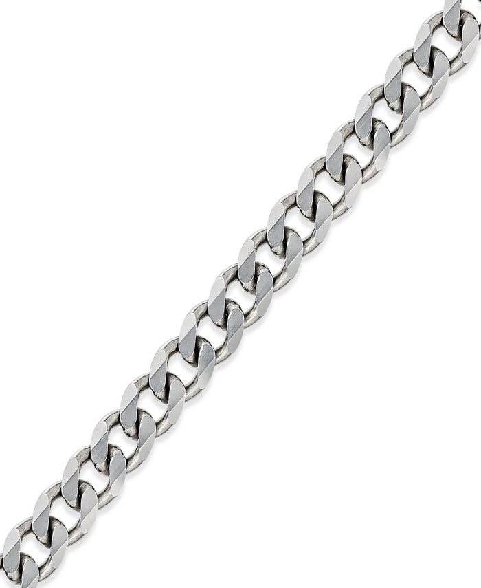 Macy's - Men's Curb Chain Bracelet in Sterling Silver