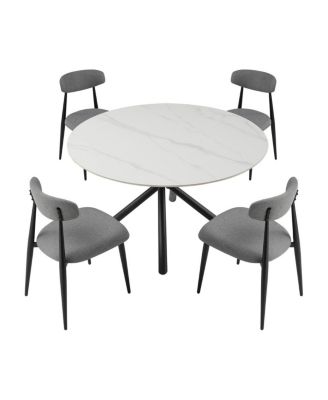 Curved Upholstered Dining Chairs (Set of 4)