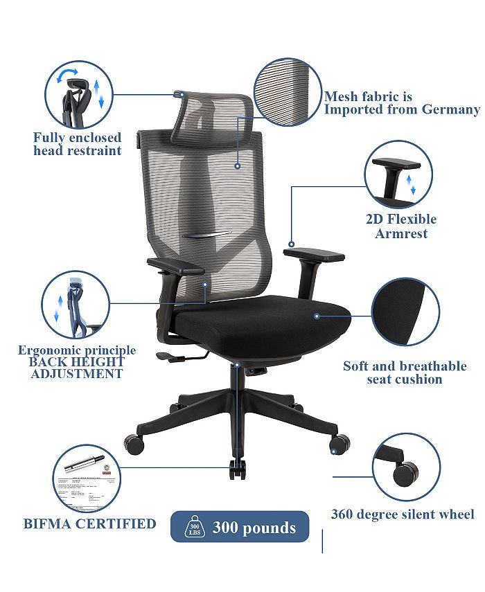 Simplie Fun Ergonomic Office Chair with Headrest, Armrest and Back