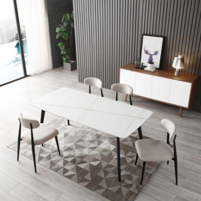 Porcelain Dining Table White 70"