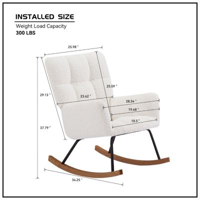  Rocking Chair with High Backrest for Nursing