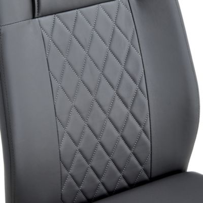  4 Gray+Pu Dining/Restaurant Chairs With Gold Legs