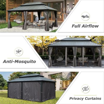 Streamdale 12' X 18' Hardtop Gazebo, Aluminum Metal Gazebo