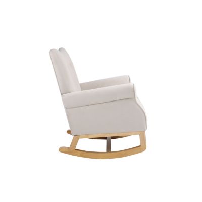  Modern Nursery Rocking Chair with High Back and Comfort Padded Seat