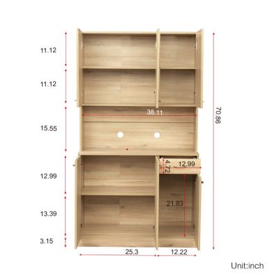 6-Door Kitchen Cabinet with Drawer & Shelves