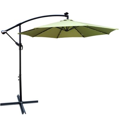 Streamdale 10' Solar LED Patio Umbrella, 8-Rib Waterproof Shade