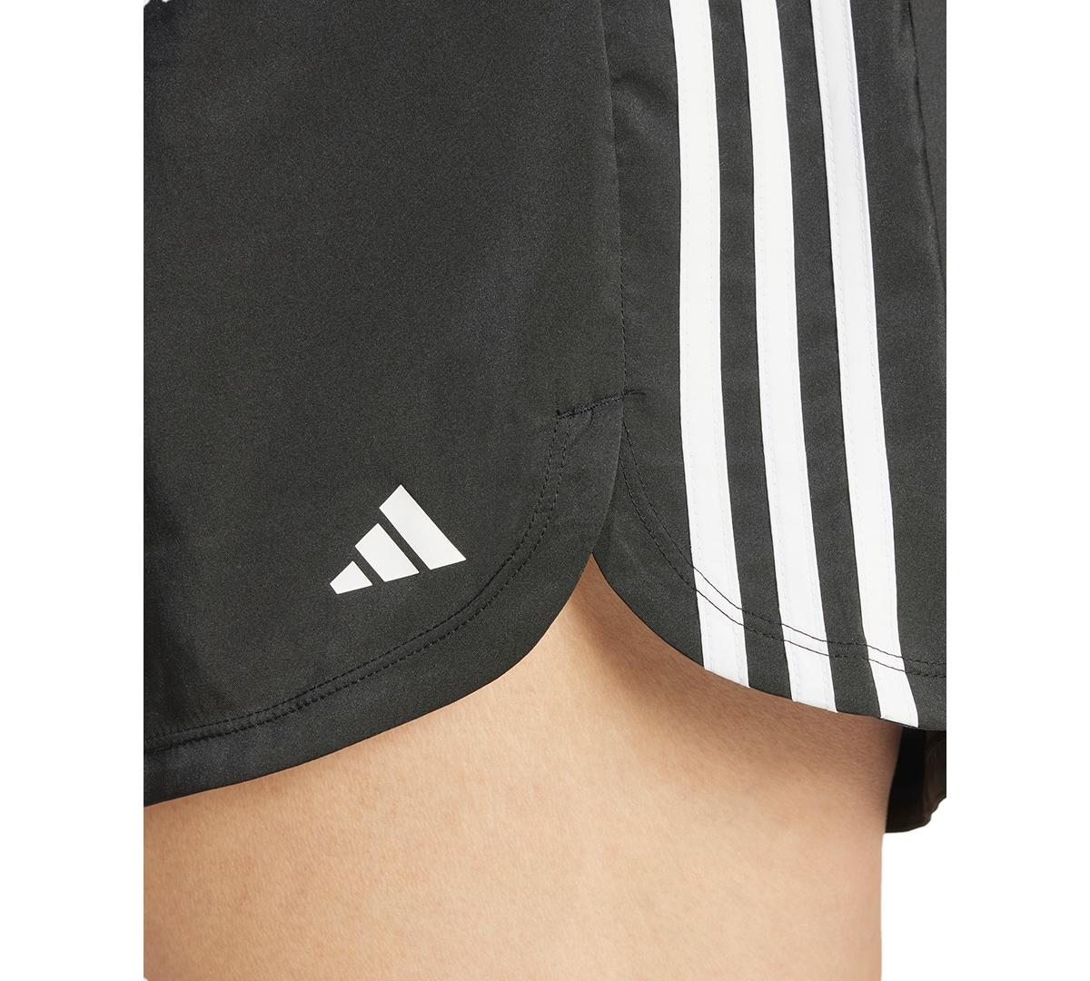adidas Plus Size Pacer Training 3-Stripes Woven High-Rise Shorts -whit