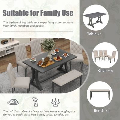 Streamdale Farmhouse 6-Piece Dining Set
