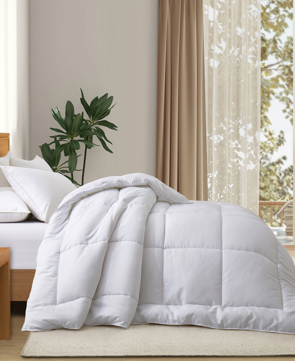 Shop Unikome All Season Grid Quilted Luxury Comforter, Twin In White