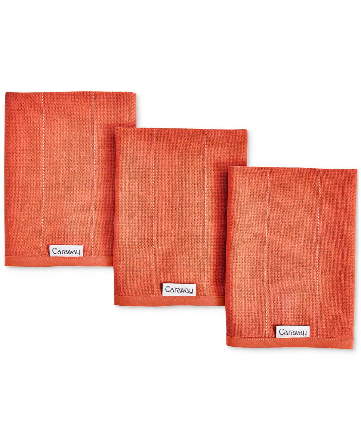 3-Piece Cotton Solid-Color Kitchen Towel Set - Perracotta