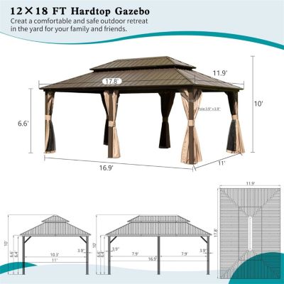 Streamdale 12'x18' Hardtop Aluminum Gazebo