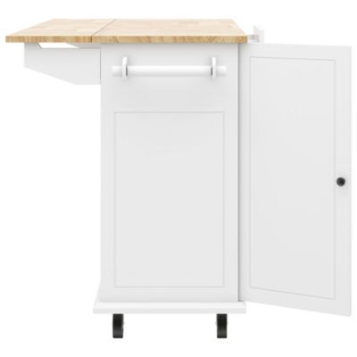 Rolling Kitchen Island Cart with Drop Leaf & Storage
