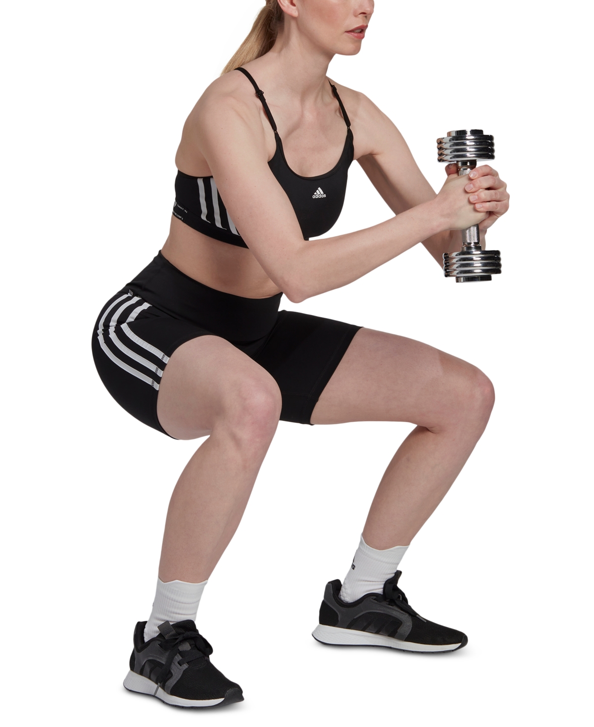 adidas Women's Training Essentials 3-Stripes High-Waisted Short Leggings