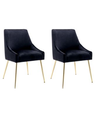 Upholstered Performance Velvet Accent Chair With Metal Leg (Set of 2)