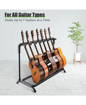 7 Seven Holder Multi Guitar Folding Stand Band Stage Bass Acoustic Guitar Display Rack