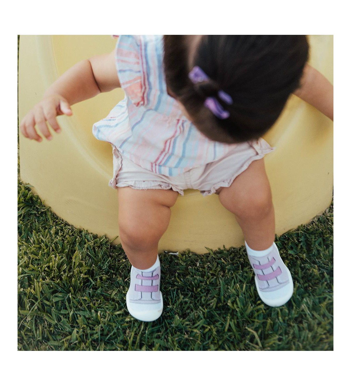 Детские Komuello Infant Girl Breathable Washable Non-Slip Sock Shoes Walker - Violet — фото 8