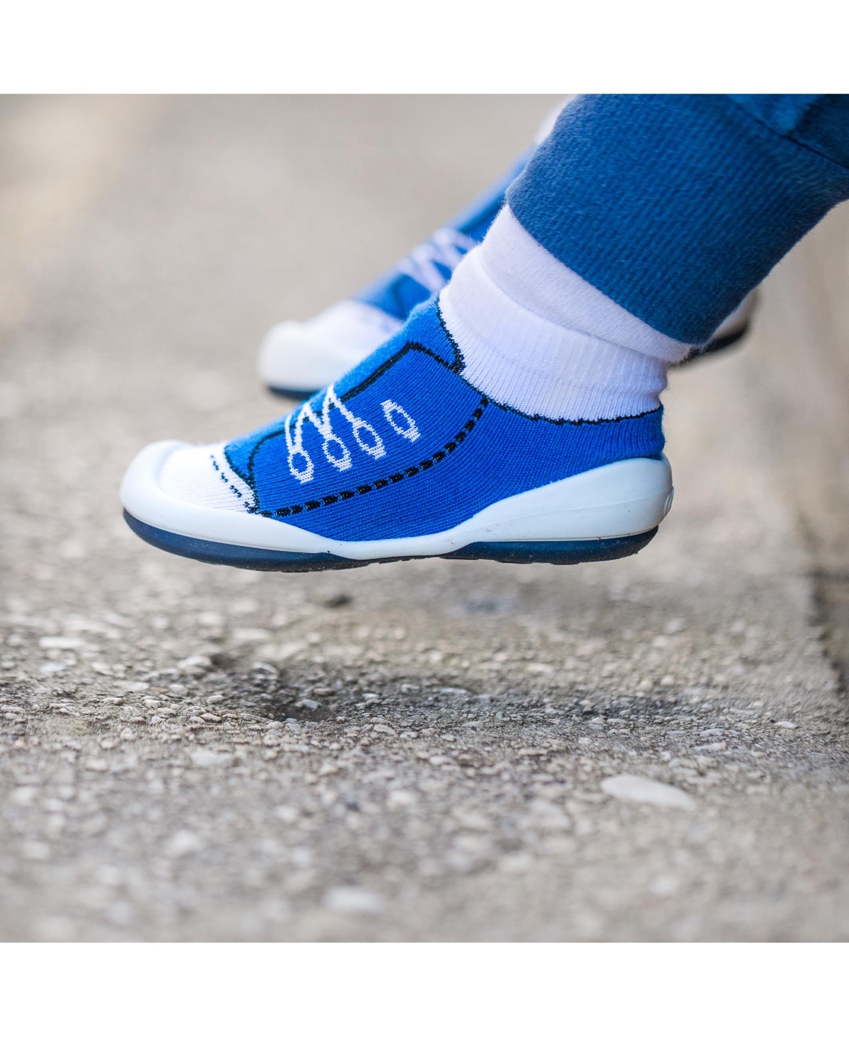 Komuello Infant Girl Boy Breathable Washable Non-Slip Sock Shoes Sneakers -- Blue