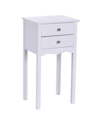 Side Table End Accent Table with 2 Drawers