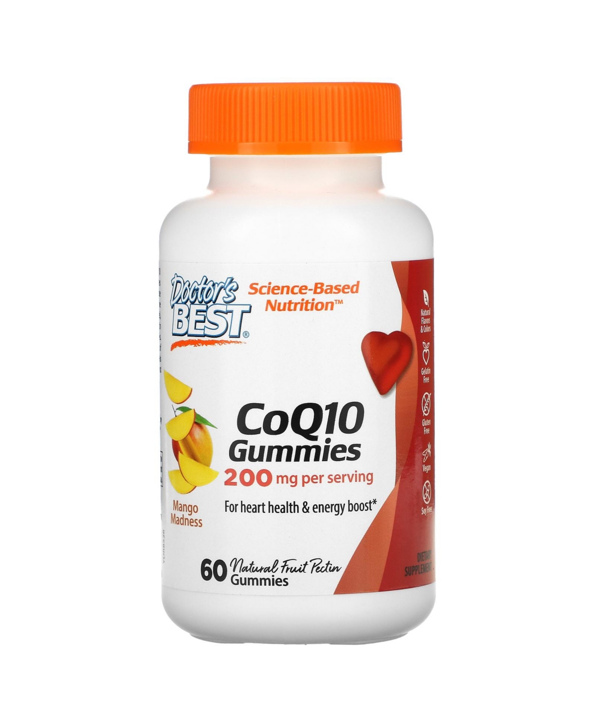 CoQ10 Gummies Mango Madness 200 mg - 60 Gummies (100 mg per Gummy) - Assorted Pre-pack (See Table