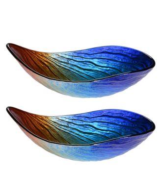 Waterdrop Shape Tempered Glass Sink Counter Top Bathroom Basin 2 Pack