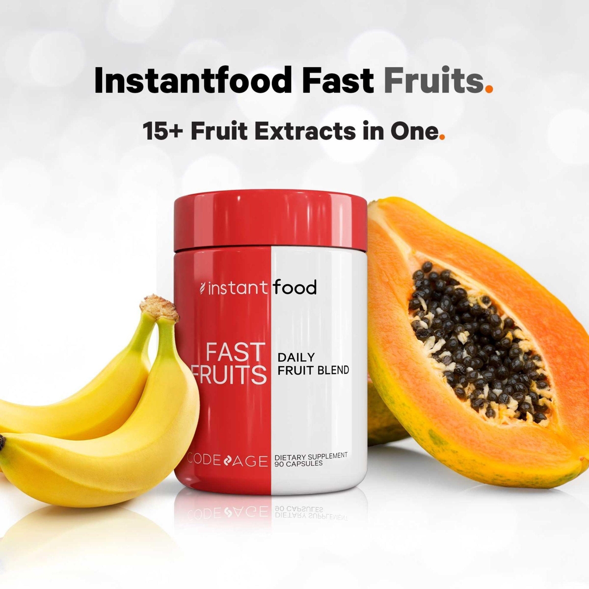Codeage Instantfood Fast Fruits, Over 15 Fruits Powders Equivalent All-in-One, Daily Whole Food Vitamins - Berries, Antioxidant Polyphenols & Bioflavo