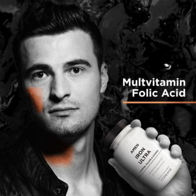 Iron Ultra Supplement + Copper, Folate, Vitamin C and Vitamin B12, Ferrous Sulfate Iron Vitamin - Iron 65mg Per Serving, Folic Acid, 60 Capsules