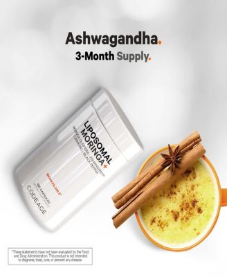 Liposomal Moringa+ Supplement, 400mg Moringa 50:1 Extract - 20,000mg Moringa Oleifera Leaf Equivalent - Turmeric, Ashwagandha, 180 Capsules