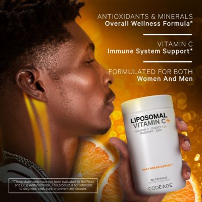 Liposomal Vitamin C 1500mg with Zinc, Elderberry, Citrus Bioflavonoids Grapefruit, Lemon, Orange Powder, Quercetin & Rose HIPS, 180 Capsules