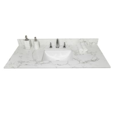 43 X 22 Bathroom Stone Vanity Top Engineered Stone Carrara Marble