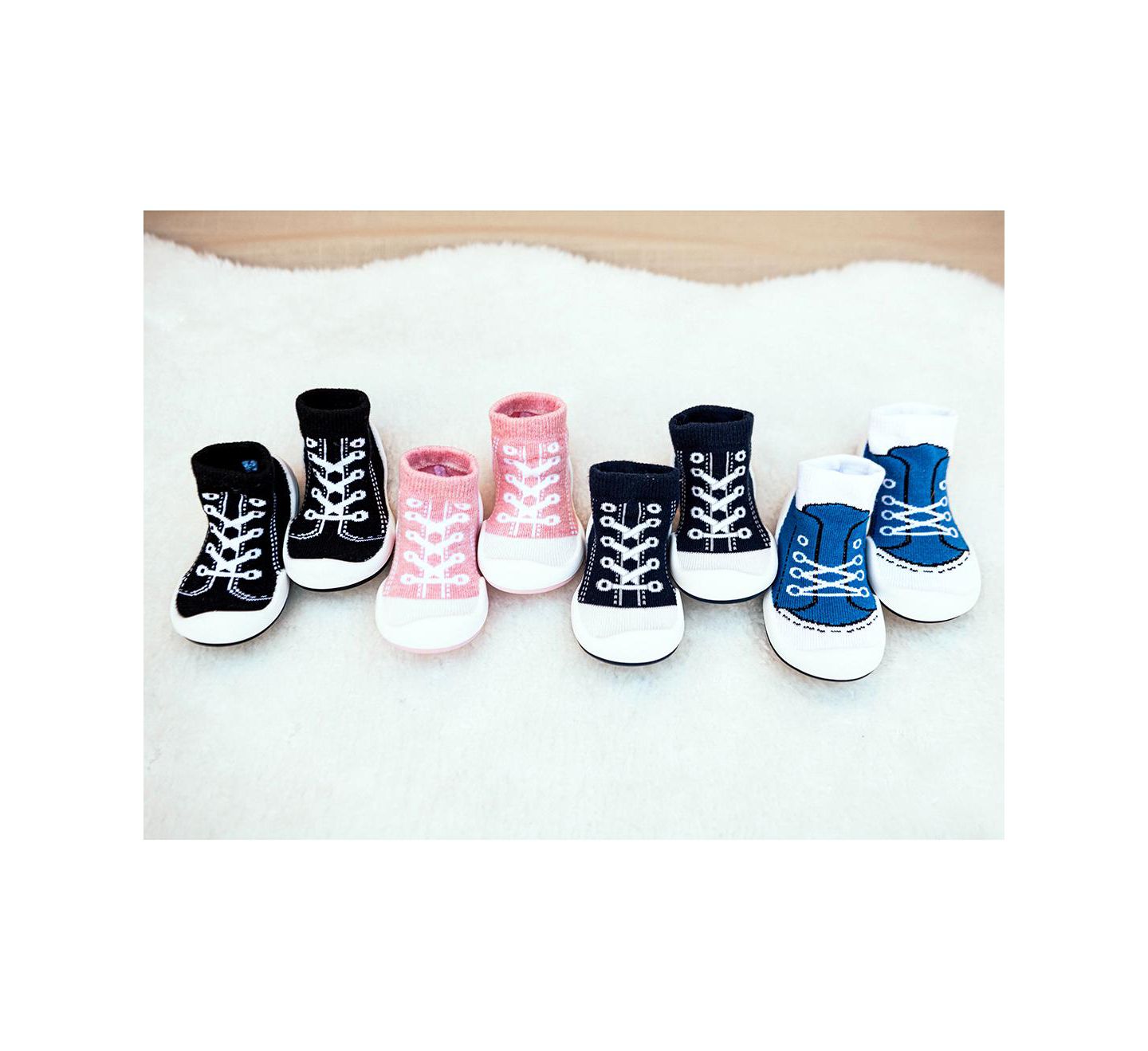 Детские кроссовки Komuello Infant Girl Boy First Walk Sock Shoes Sneakers - Navy — фото 7