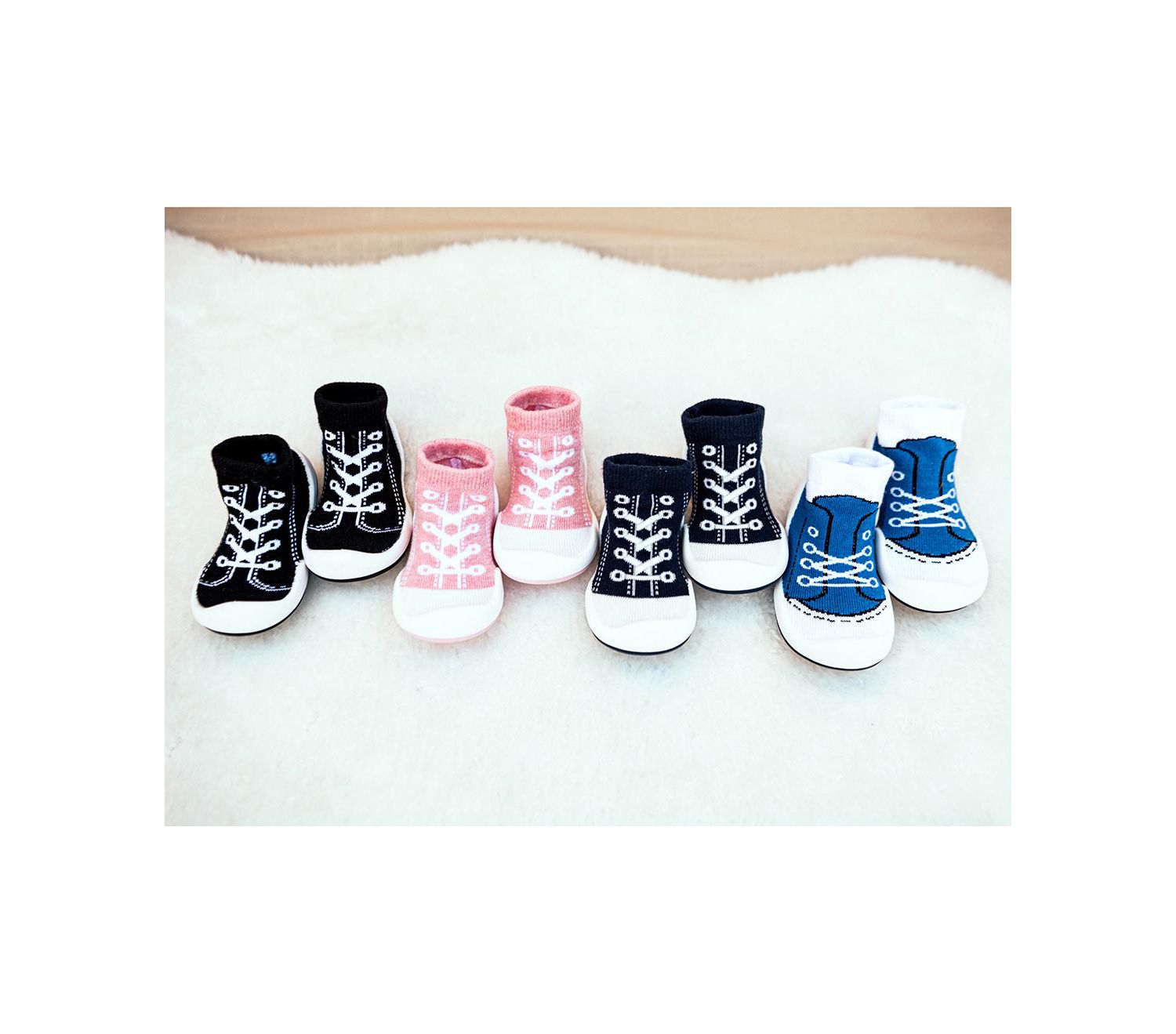 Infant Girl Boy First Walk Sock Shoes Sneakers - Navy