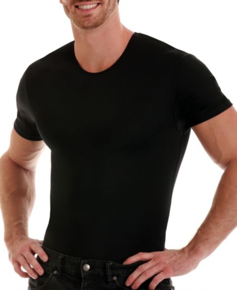 Мужская футболка Instaslim Power Mesh Compression Short Sleeve Crewneck, цвет: Чёрный