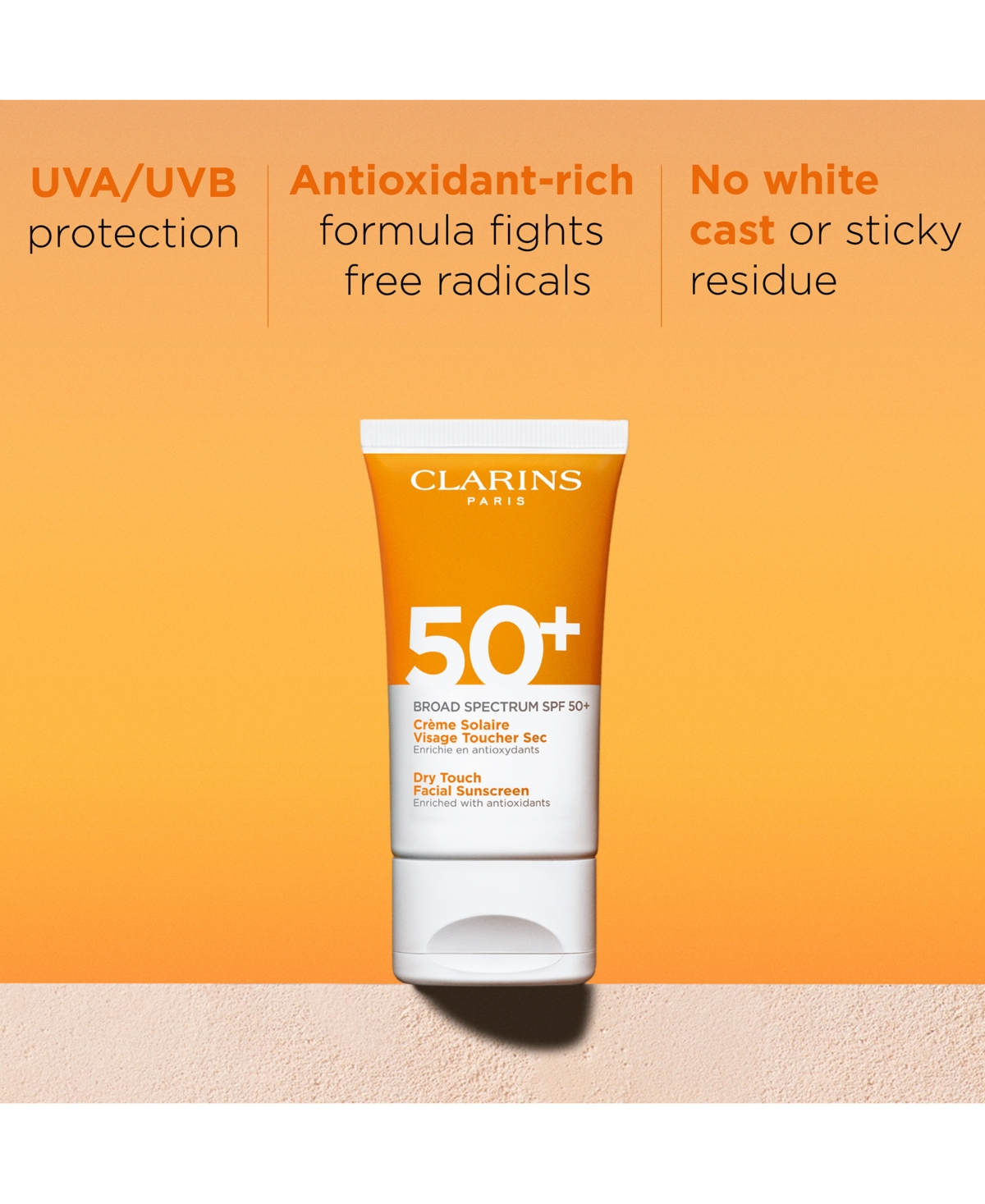 Clarins Dry Touch Facial Sunscreen Broad Spectrum Spf 50+, 1.7 Oz. In No Color