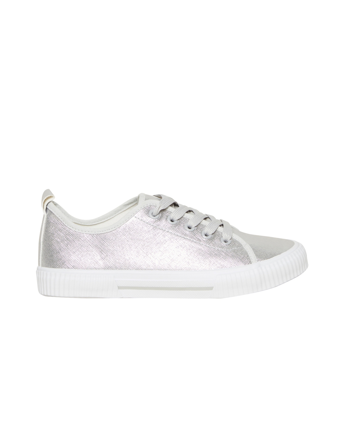 Wide Fit Metallic Lace Up Trainer - Metallic