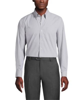 Men's Tailored Fit No Iron Pattern Supima Cotton Pinpoint Buttondown Collar Dress Shirt