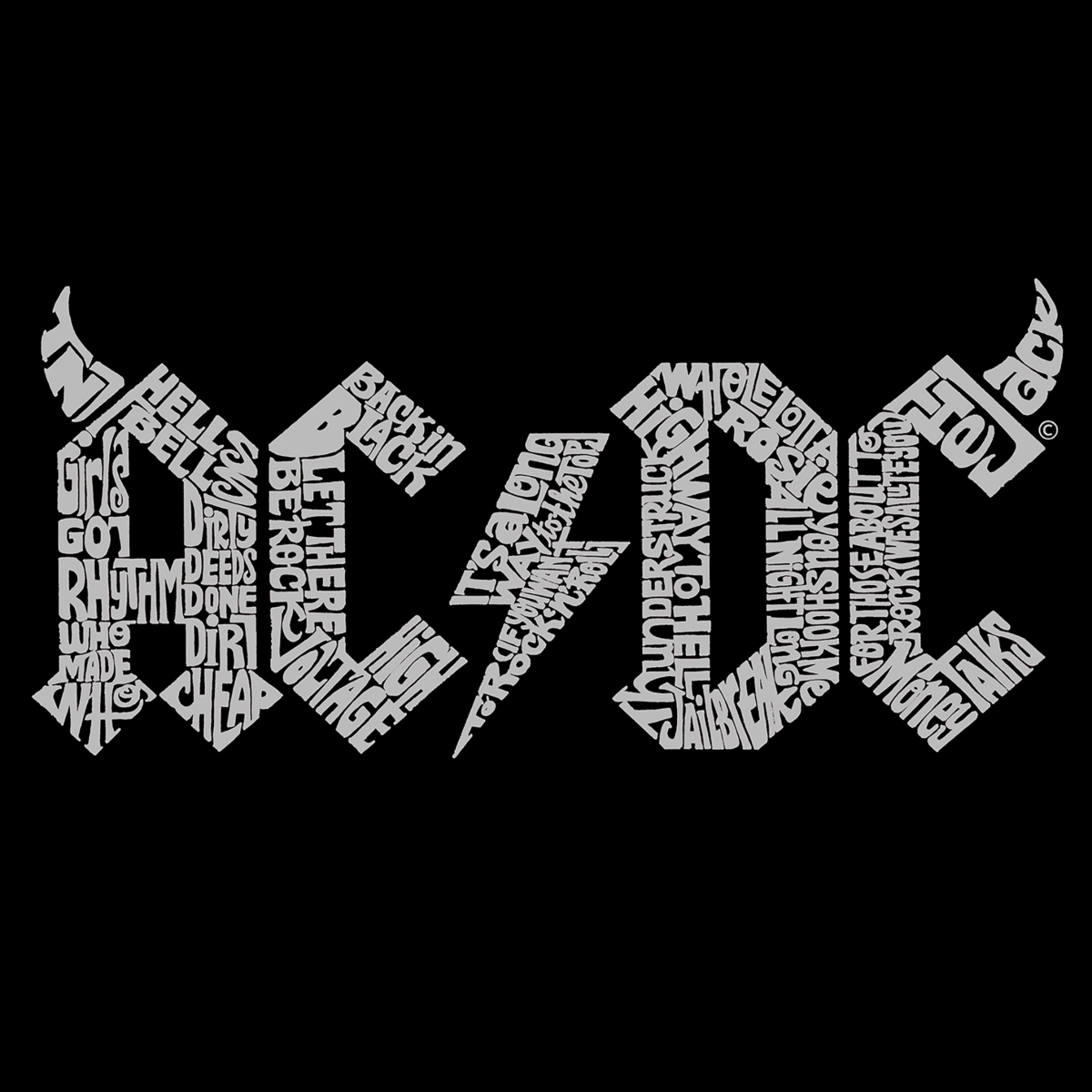 La Pop Art Boys Word Art T-shirt - Acdc