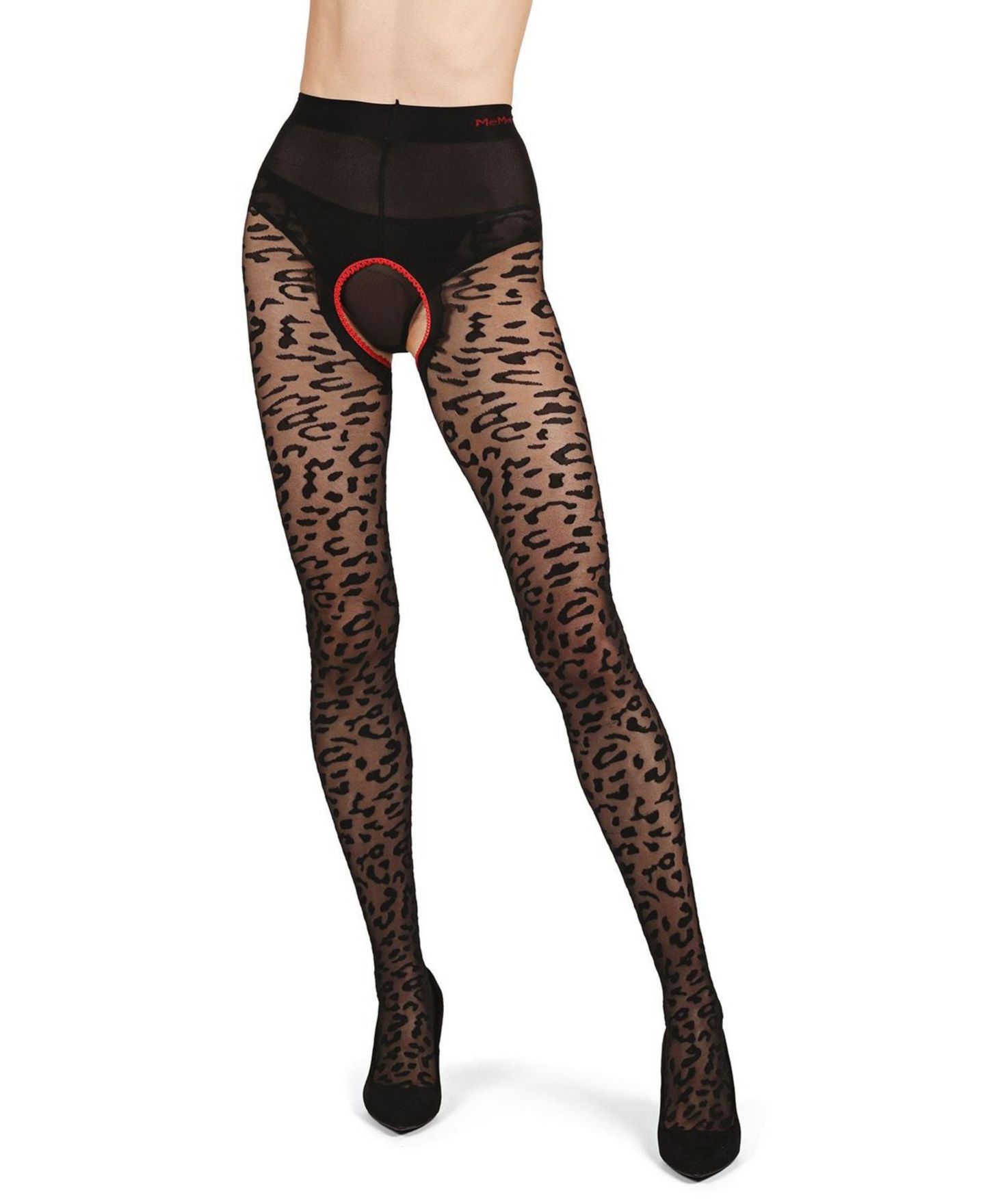 Женские колготки MeMoi Born To Be Wild Leopard Crotchless Sheer Pantyhose, цвет: Разноцветный — фото 4