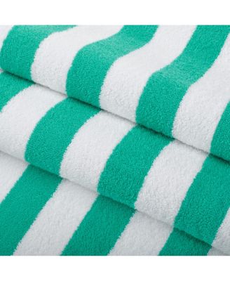 California Cabana Beach Towel (4 Pack, 30x70 in.), Striped, Soft Ringspun Cotton, Oversized Cabana Pool Towel