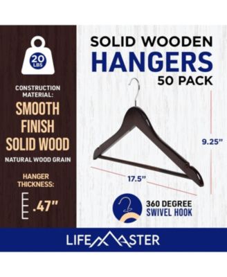 30-piece vintage wooden hanger set with non-slip design and 360° swivel hook.