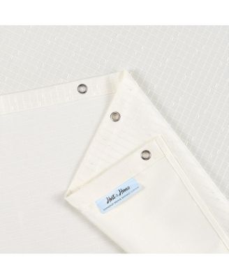 Host & Home Raindrop Stripe Textured Shower Curtain Set with 12 Metal Rolling Rings, Weighted Hem, Rust-Proof Grommets, Fine 100% Polyester Yarn, 72x72, Three Proof Treatment Repels Water, Stains, & Oil