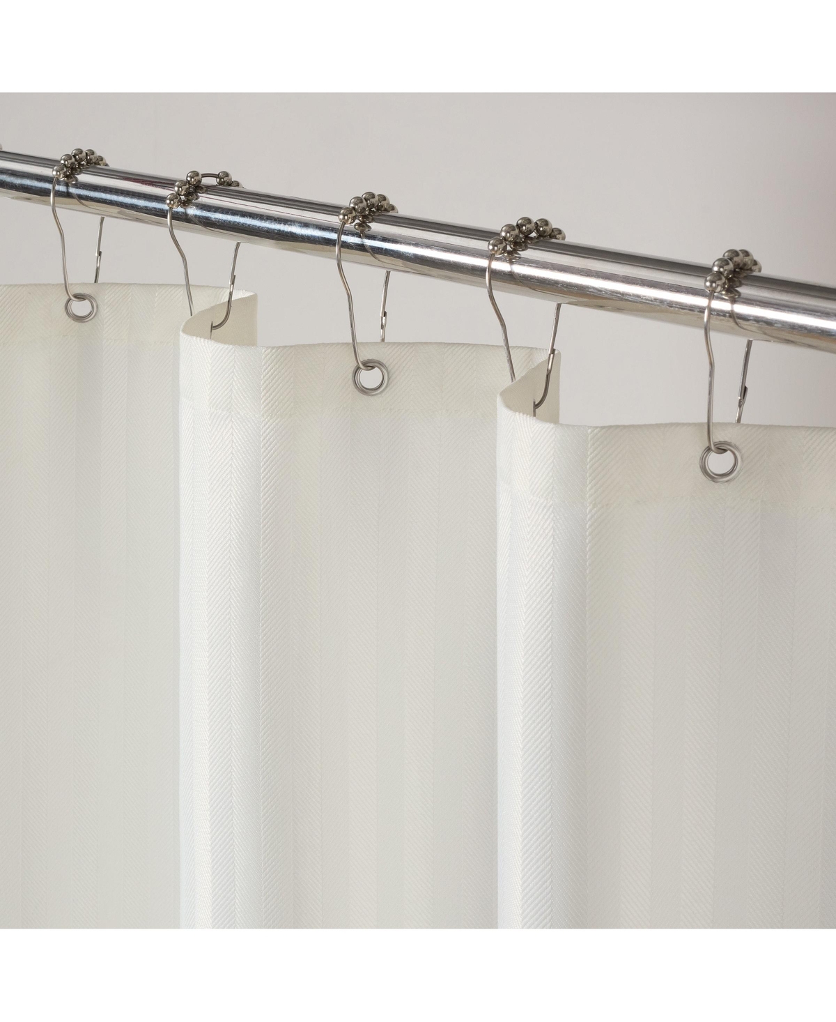 Arkwright Home Host & Home Damask Shower Curtain Set with 12 Metal Rolling Rings, Weighted Hem, Rust-Proof Grommets, Fine 100% Polyester Yarn, 72x72